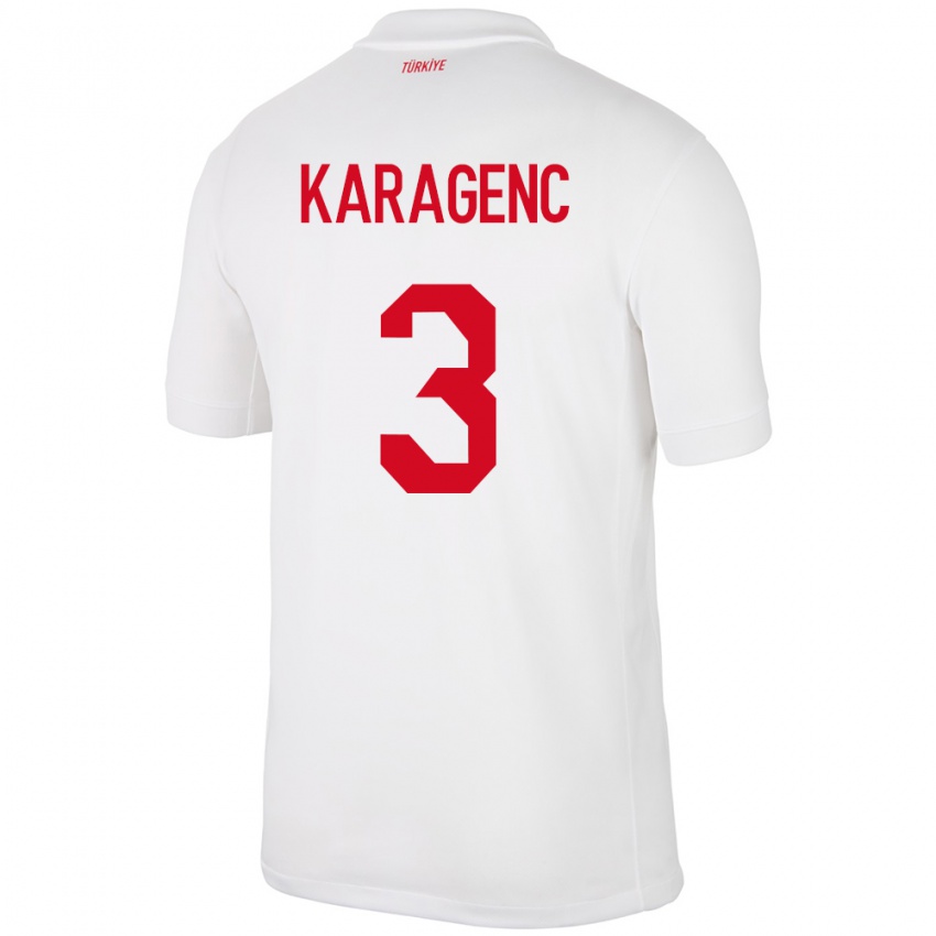 Criança Camisola Turquia Didem Karagenç #3 Branco Principal 24-26 Camisa Brasil