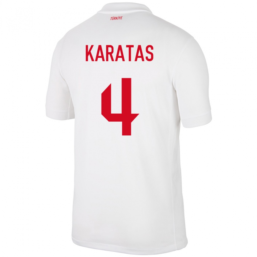 Criança Camisola Turquia Eda Karataş #4 Branco Principal 24-26 Camisa Brasil