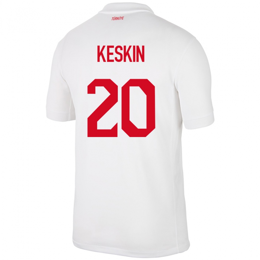 Criança Camisola Turquia Elif Keskin #20 Branco Principal 24-26 Camisa Brasil