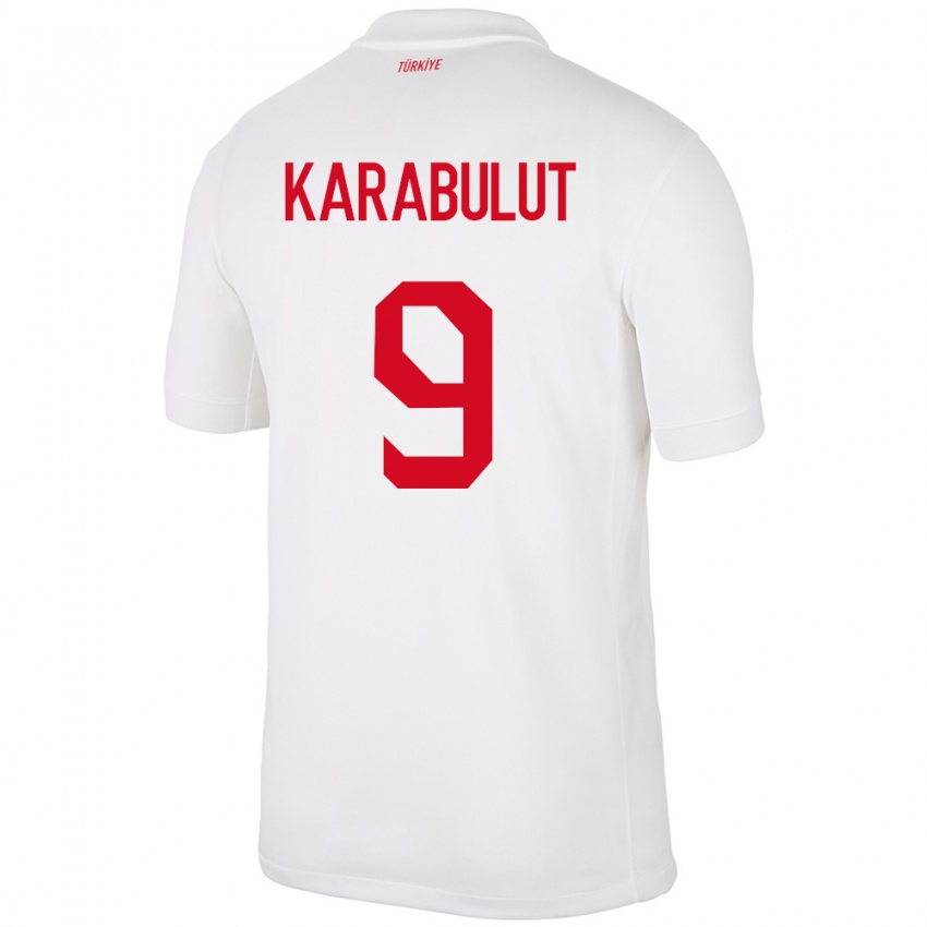 Criança Camisola Turquia Arzu Karabulut #9 Branco Principal 24-26 Camisa Brasil