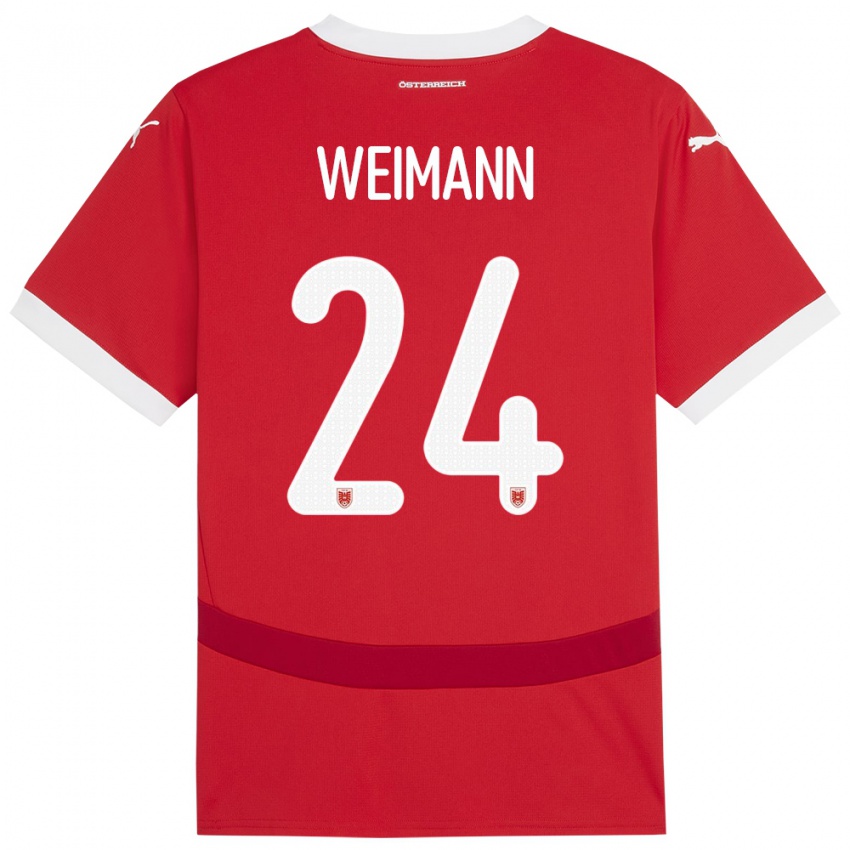 Criança Camisola Áustria Andreas Weimann #24 Vermelho Principal 24-26 Camisa Brasil