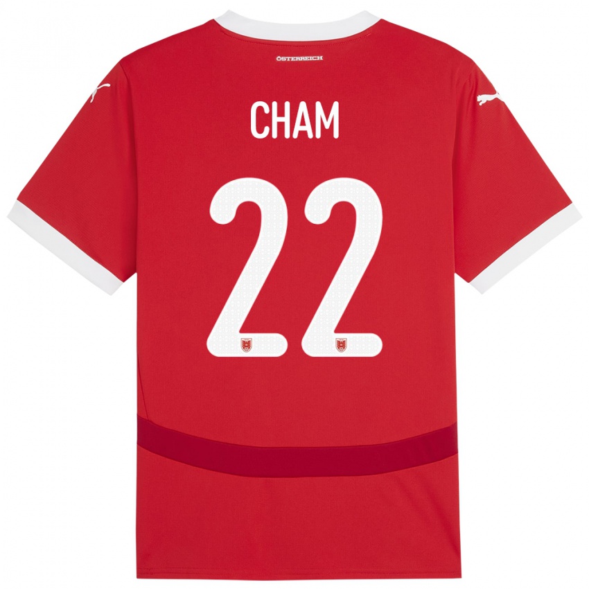 Criança Camisola Áustria Muhammed Cham #22 Vermelho Principal 24-26 Camisa Brasil