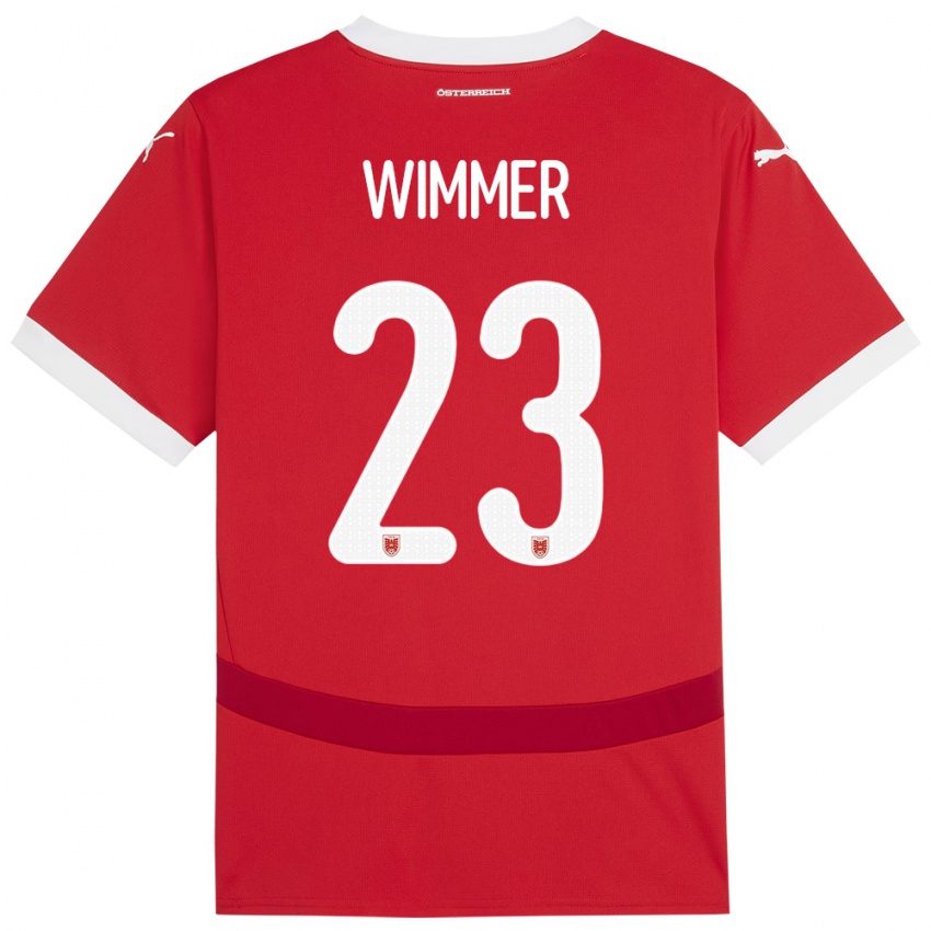 Criança Camisola Áustria Patrick Wimmer #23 Vermelho Principal 24-26 Camisa Brasil