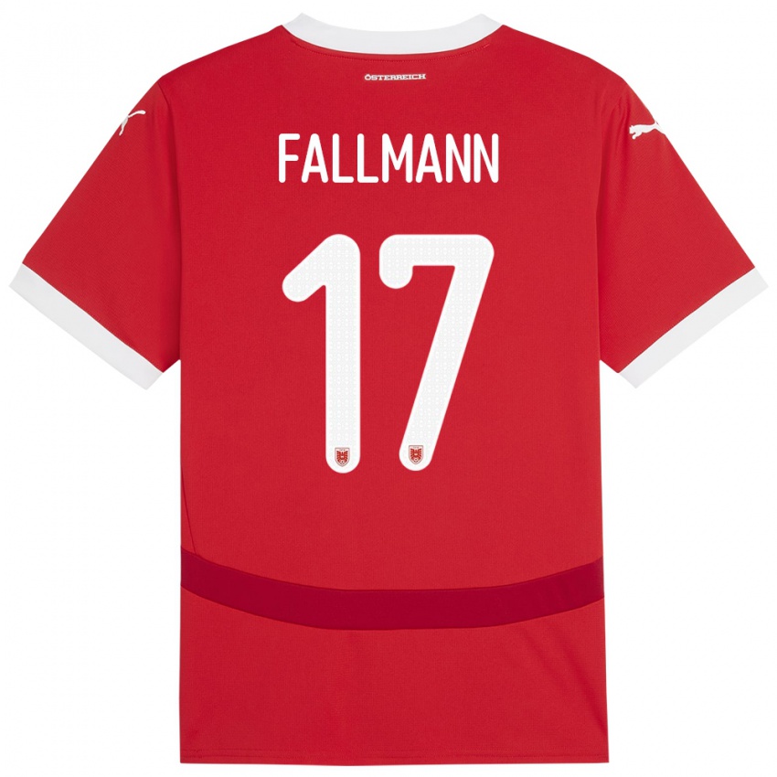 Criança Camisola Áustria Pascal Fallmann #17 Vermelho Principal 24-26 Camisa Brasil