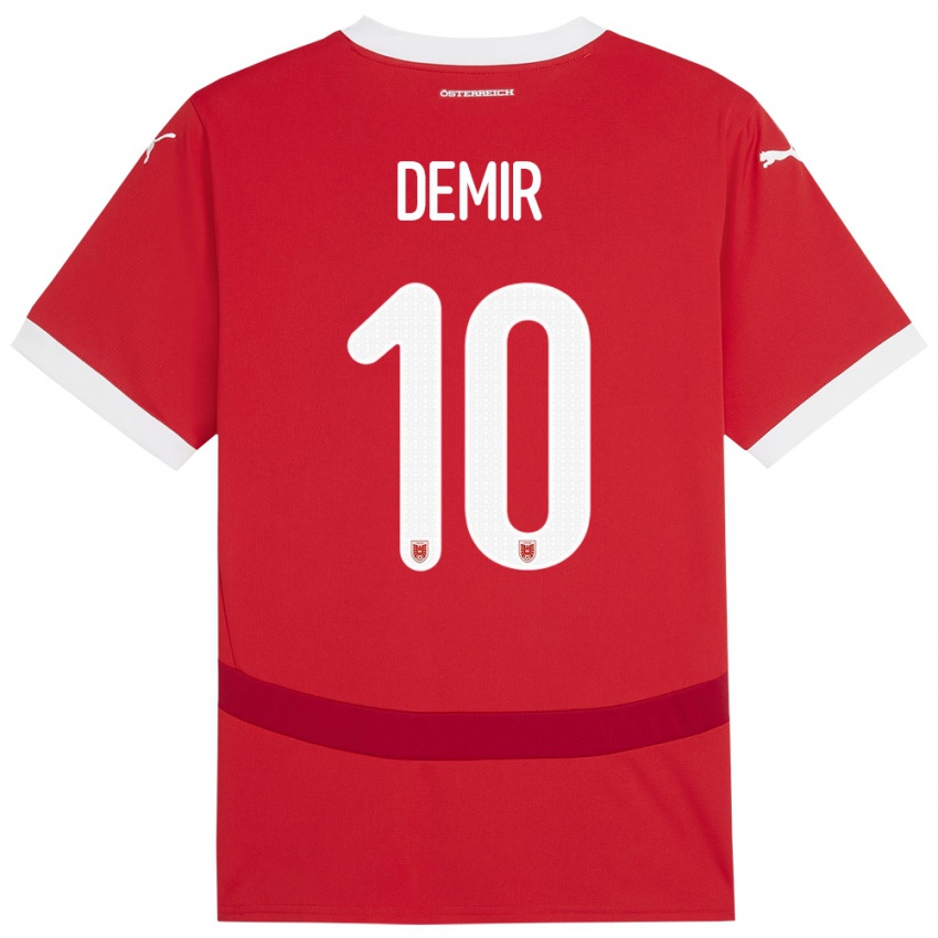 Criança Camisola Áustria Yusuf Demir #10 Vermelho Principal 24-26 Camisa Brasil