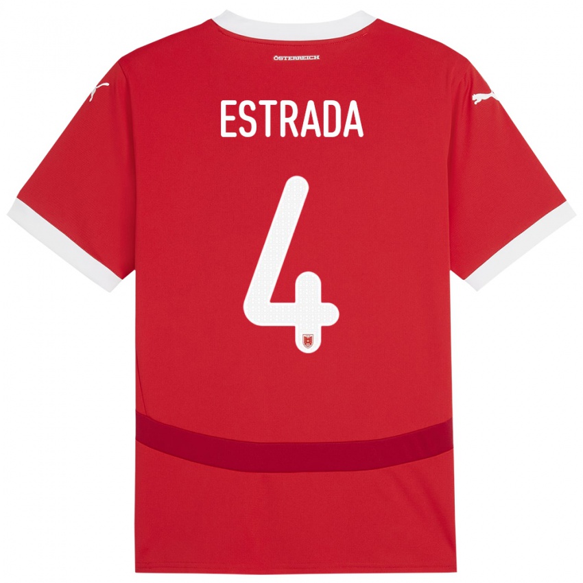 Criança Camisola Áustria Pascal Estrada #4 Vermelho Principal 24-26 Camisa Brasil