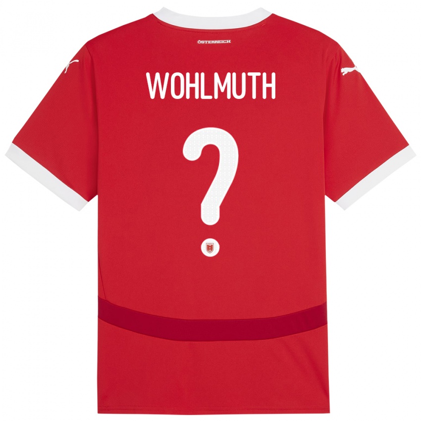 Criança Camisola Áustria Fabian Wohlmuth #0 Vermelho Principal 24-26 Camisa Brasil