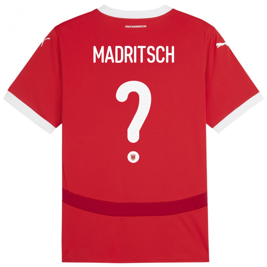Criança Camisola Áustria Diego Madritsch #0 Vermelho Principal 24-26 Camisa Brasil