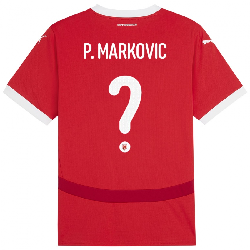 Criança Camisola Áustria Petar Markovic #0 Vermelho Principal 24-26 Camisa Brasil