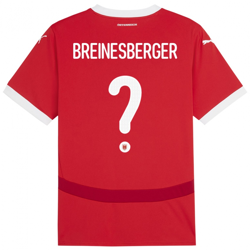 Criança Camisola Áustria Christoph Breinesberger #0 Vermelho Principal 24-26 Camisa Brasil