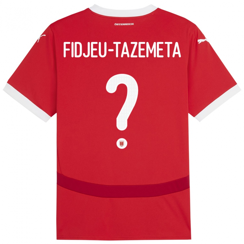 Criança Camisola Áustria Thierry Fidjeu-Tazemeta #0 Vermelho Principal 24-26 Camisa Brasil