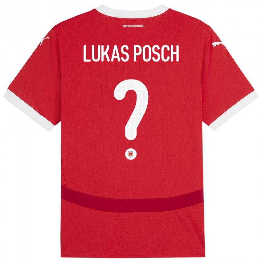 Criança Camisola Áustria Lukas Posch #0 Vermelho Principal 24-26 Camisa Brasil