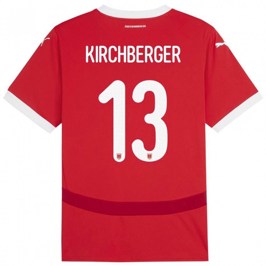 Criança Camisola Áustria Virginia Kirchberger #13 Vermelho Principal 24-26 Camisa Brasil