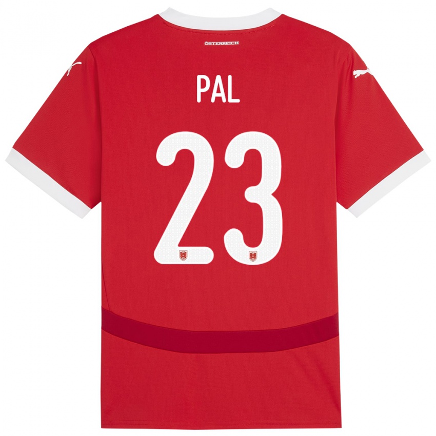 Criança Camisola Áustria Jasmin Pal #23 Vermelho Principal 24-26 Camisa Brasil