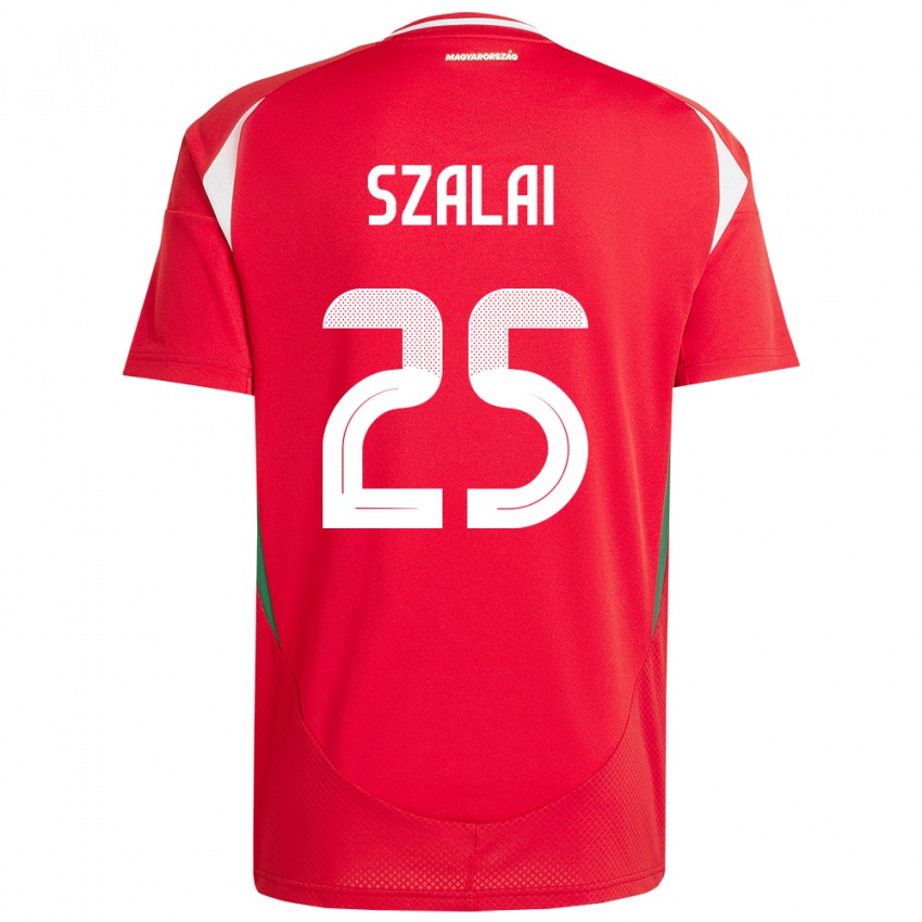 Criança Camisola Hungria Gábor Szalai #25 Vermelho Principal 24-26 Camisa Brasil