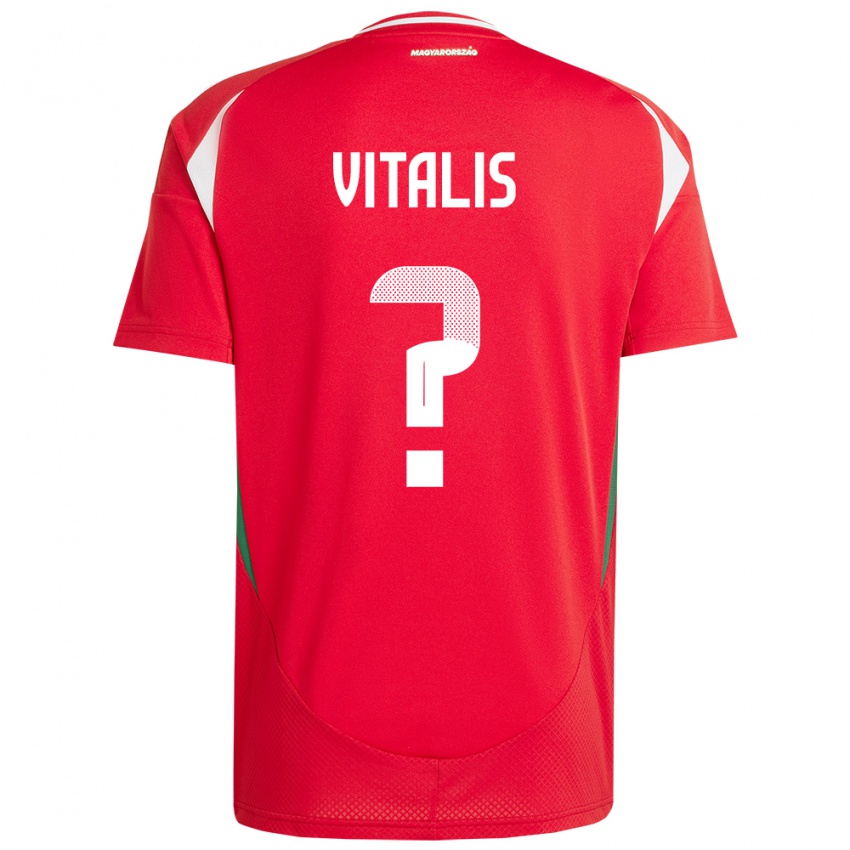 Criança Camisola Hungria Milán Vitális #0 Vermelho Principal 24-26 Camisa Brasil