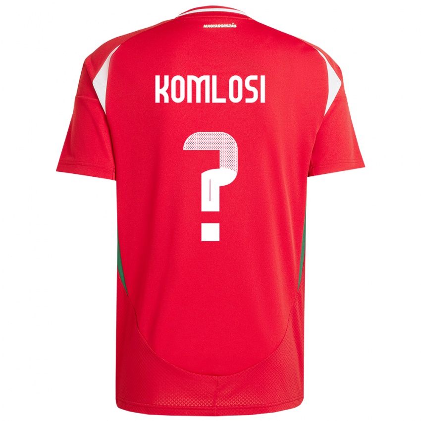 Criança Camisola Hungria Bence Komlósi #0 Vermelho Principal 24-26 Camisa Brasil