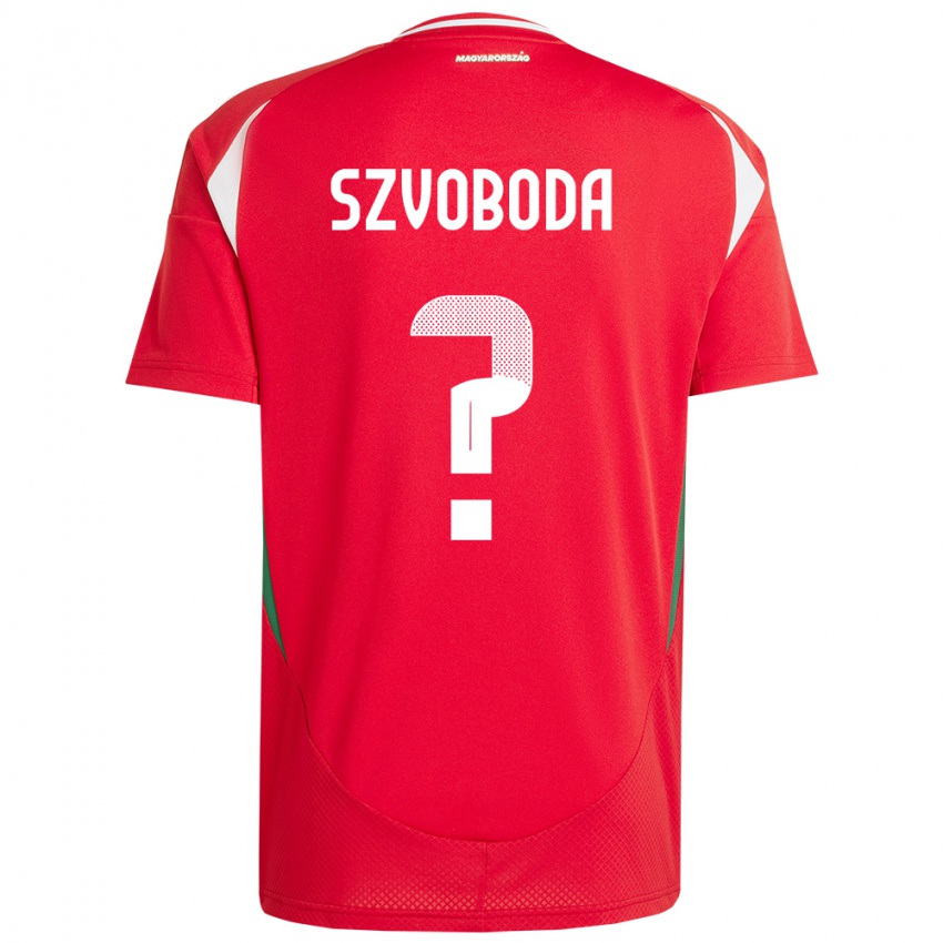 Criança Camisola Hungria Dániel Szvoboda #0 Vermelho Principal 24-26 Camisa Brasil