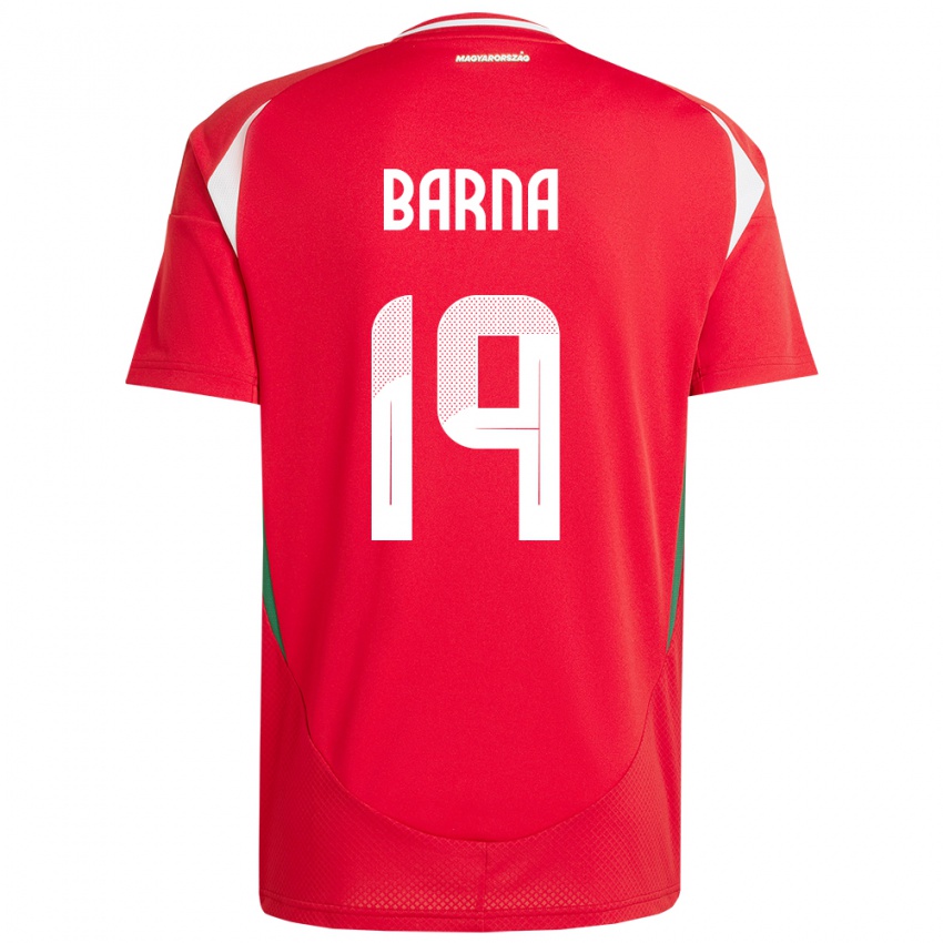 Criança Camisola Hungria Daniel Barna #19 Vermelho Principal 24-26 Camisa Brasil