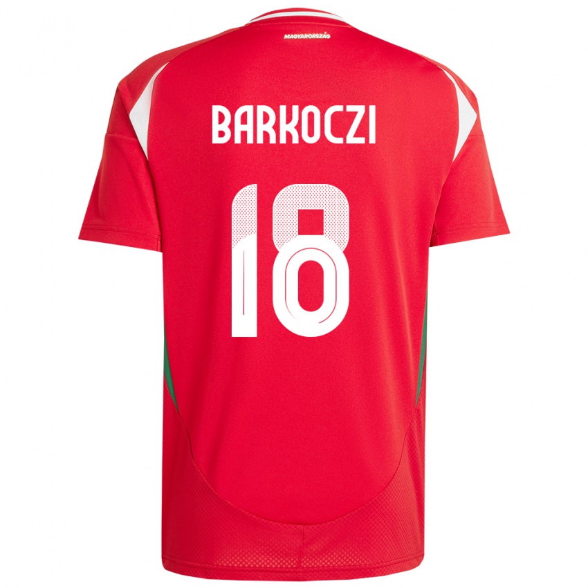 Criança Camisola Hungria Barnabás Barkóczi #18 Vermelho Principal 24-26 Camisa Brasil