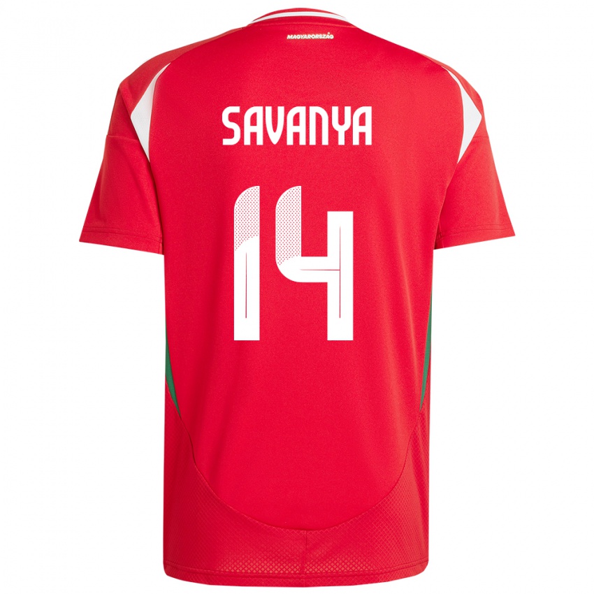 Criança Camisola Hungria Csilla Savanya #14 Vermelho Principal 24-26 Camisa Brasil