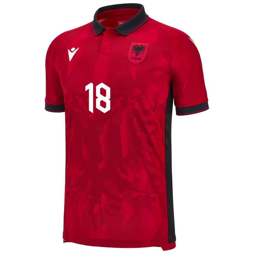 Criança Camisola Albânia Leandro Frroku #18 Vermelho Principal 24-26 Camisa Brasil