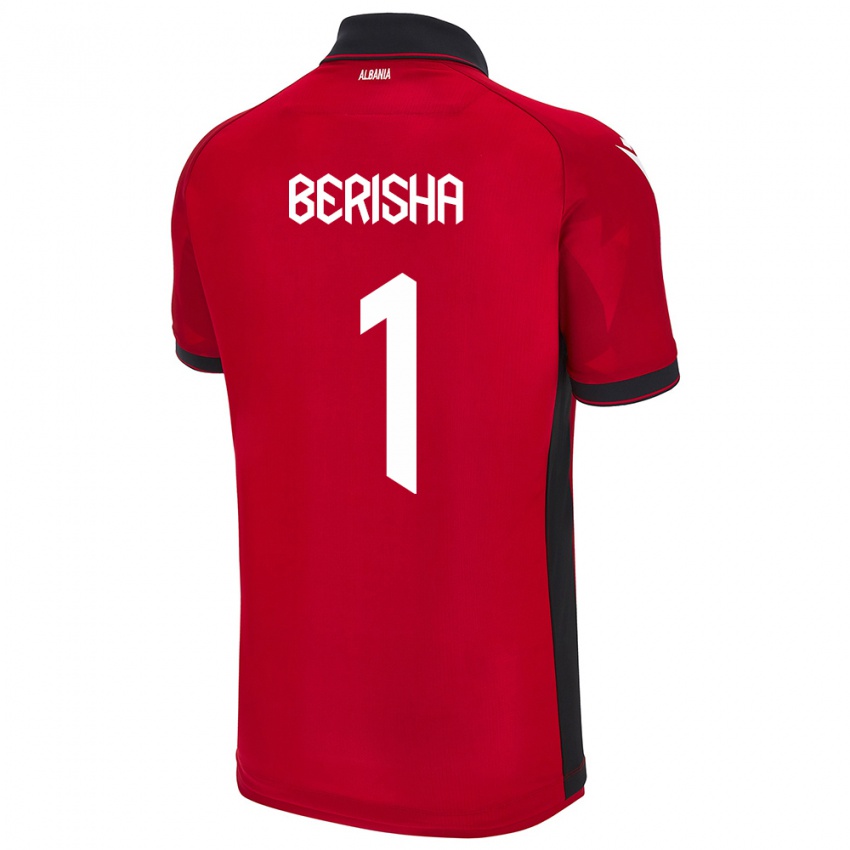 Criança Camisola Albânia Etrit Berisha #1 Vermelho Principal 24-26 Camisa Brasil