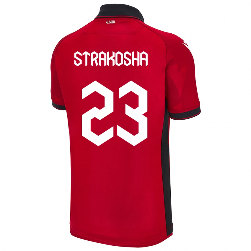 Criança Camisola Albânia Thomas Strakosha #23 Vermelho Principal 24-26 Camisa Brasil