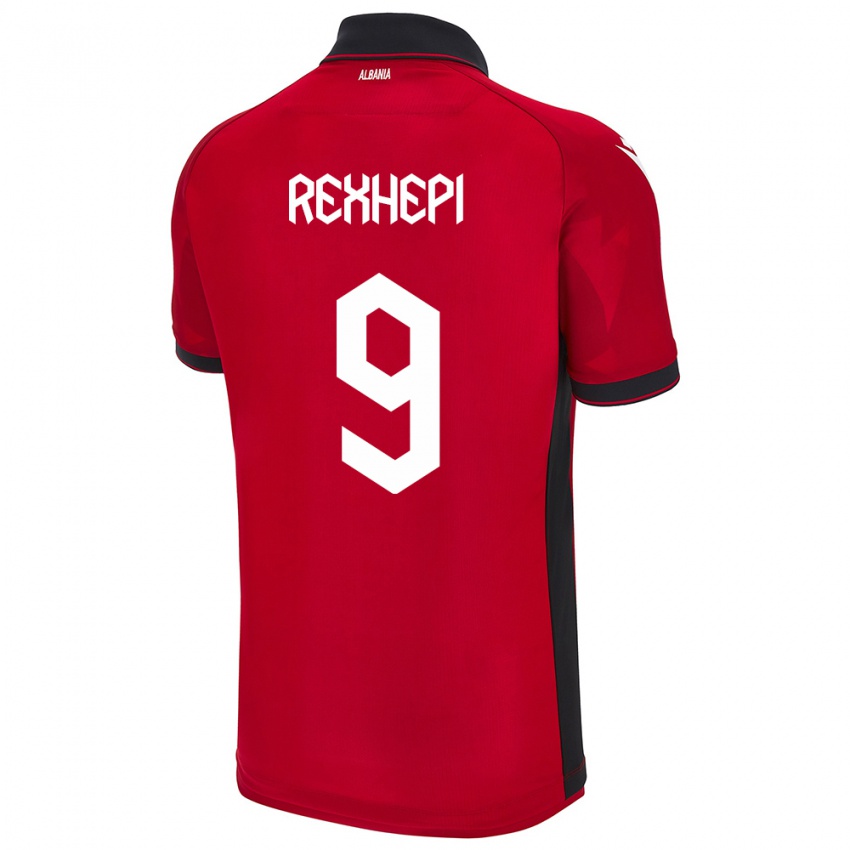 Criança Camisola Albânia Arlind Rexhepi #9 Vermelho Principal 24-26 Camisa Brasil