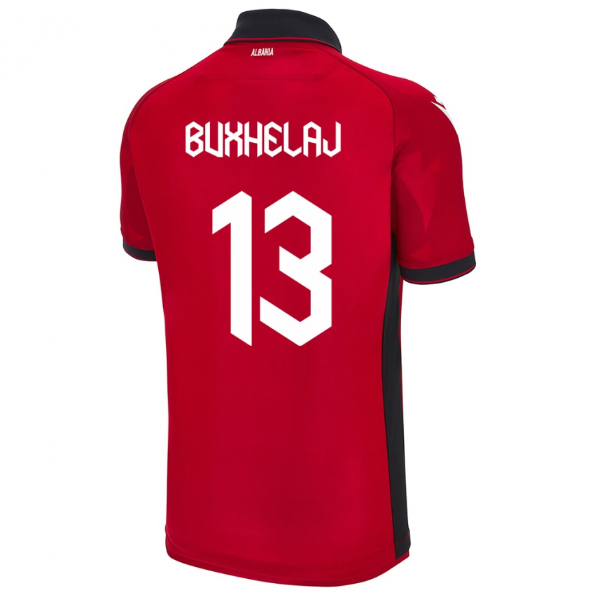 Criança Camisola Albânia Paulo Buxhelaj #13 Vermelho Principal 24-26 Camisa Brasil