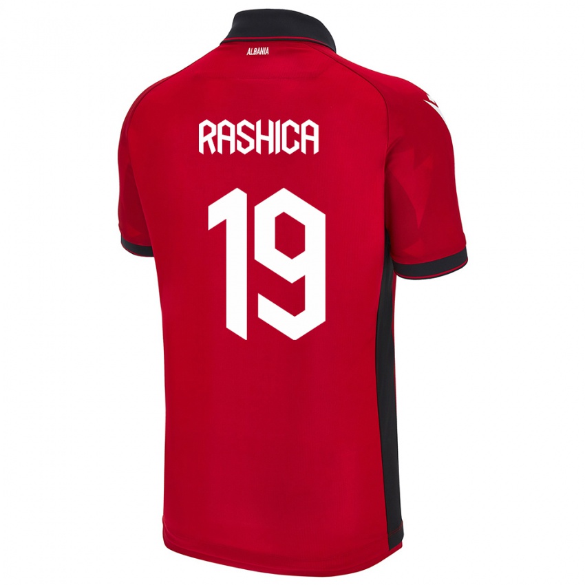 Criança Camisola Albânia Ermir Rashica #19 Vermelho Principal 24-26 Camisa Brasil