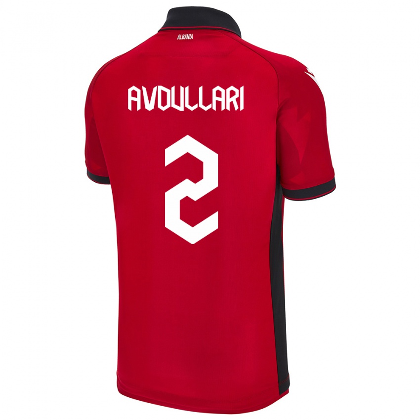 Criança Camisola Albânia Davide Avdullari #2 Vermelho Principal 24-26 Camisa Brasil