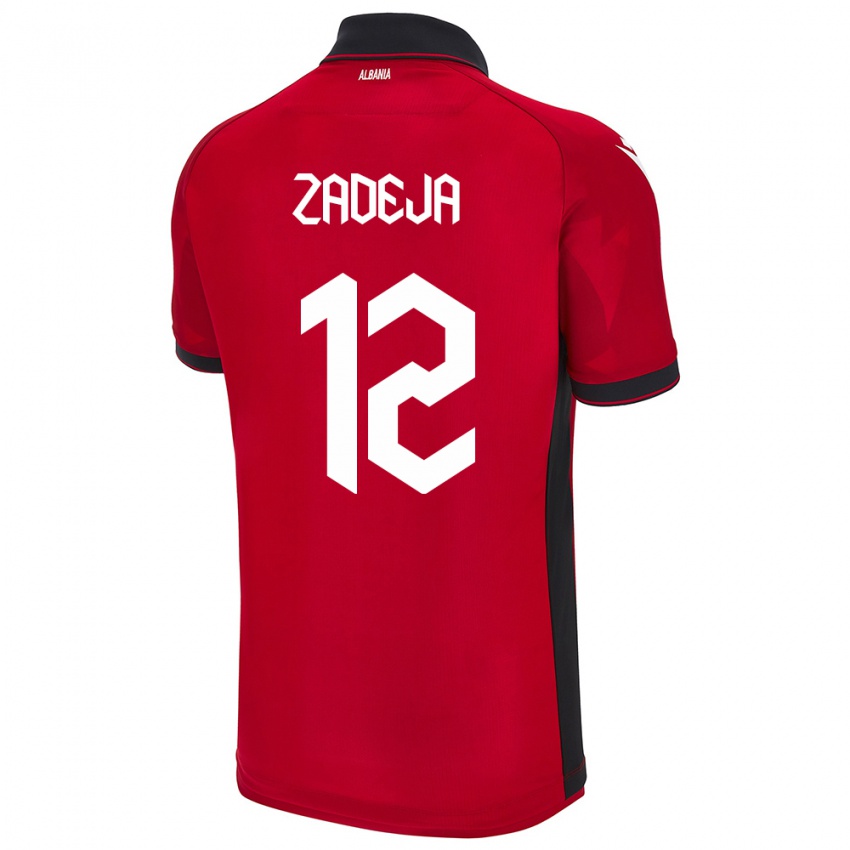 Criança Camisola Albânia Darius Zadeja #12 Vermelho Principal 24-26 Camisa Brasil