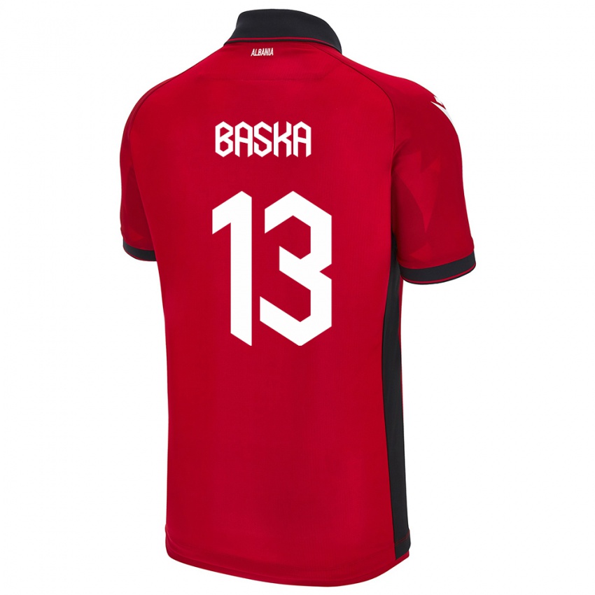 Criança Camisola Albânia Maria Baska #13 Vermelho Principal 24-26 Camisa Brasil