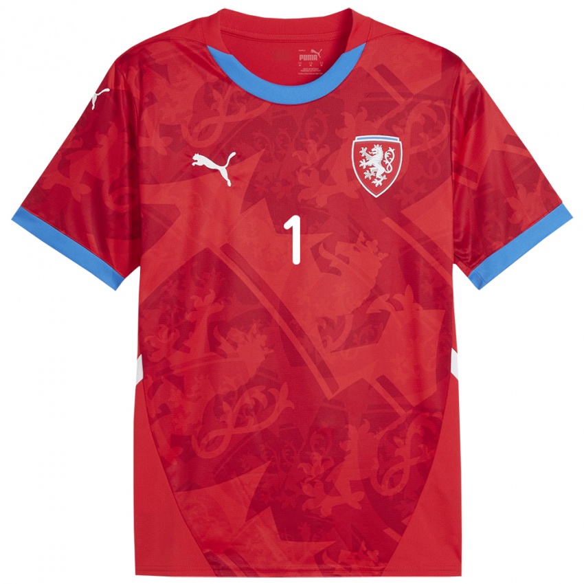 Criança Camisola República Checa Matyas Vagner #1 Vermelho Principal 24-26 Camisa Brasil