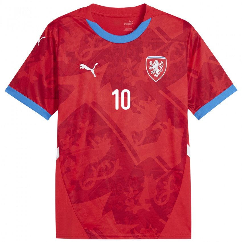 Criança Camisola República Checa Kristýna Růžičková #10 Vermelho Principal 24-26 Camisa Brasil