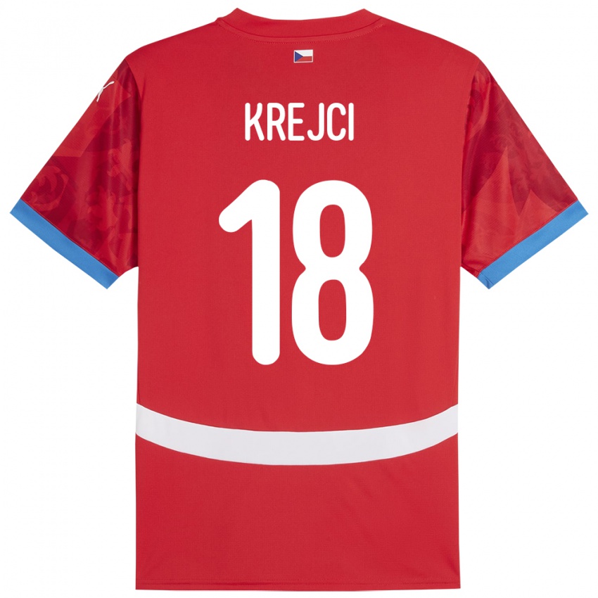 Criança Camisola República Checa Ladislav Krejci #18 Vermelho Principal 24-26 Camisa Brasil