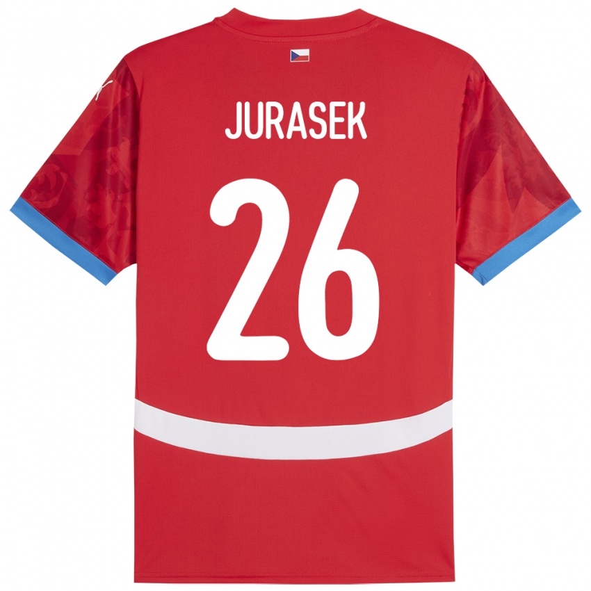 Criança Camisola República Checa Matej Jurasek #26 Vermelho Principal 24-26 Camisa Brasil