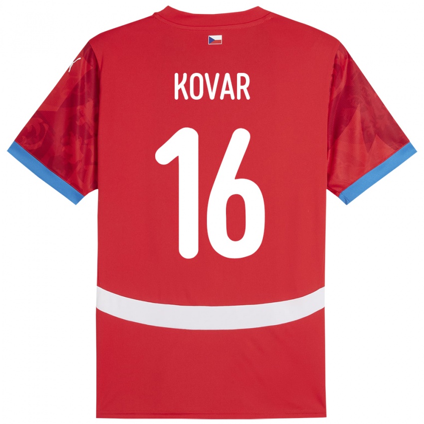 Criança Camisola República Checa Matej Kovar #16 Vermelho Principal 24-26 Camisa Brasil