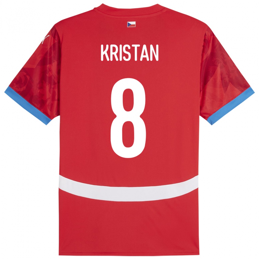 Criança Camisola República Checa Jakub Kristan #8 Vermelho Principal 24-26 Camisa Brasil