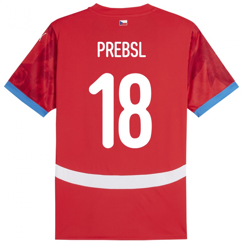 Criança Camisola República Checa Filip Prebsl #18 Vermelho Principal 24-26 Camisa Brasil