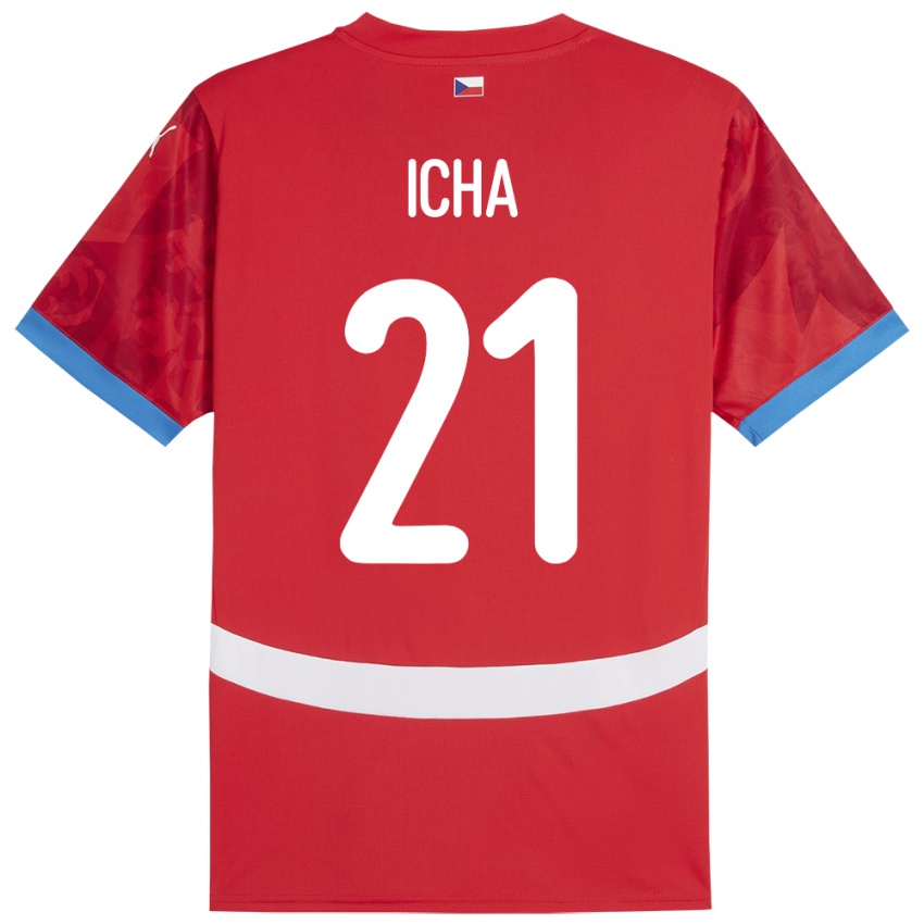 Criança Camisola República Checa Marek Icha #21 Vermelho Principal 24-26 Camisa Brasil