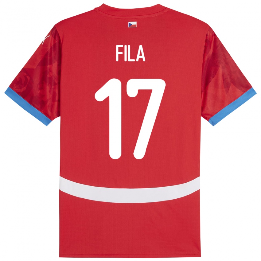 Criança Camisola República Checa Lukas Fila #17 Vermelho Principal 24-26 Camisa Brasil