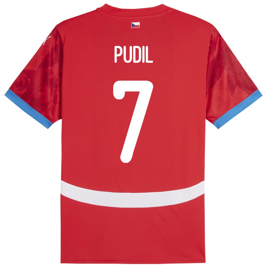 Criança Camisola República Checa Adam Pudil #7 Vermelho Principal 24-26 Camisa Brasil