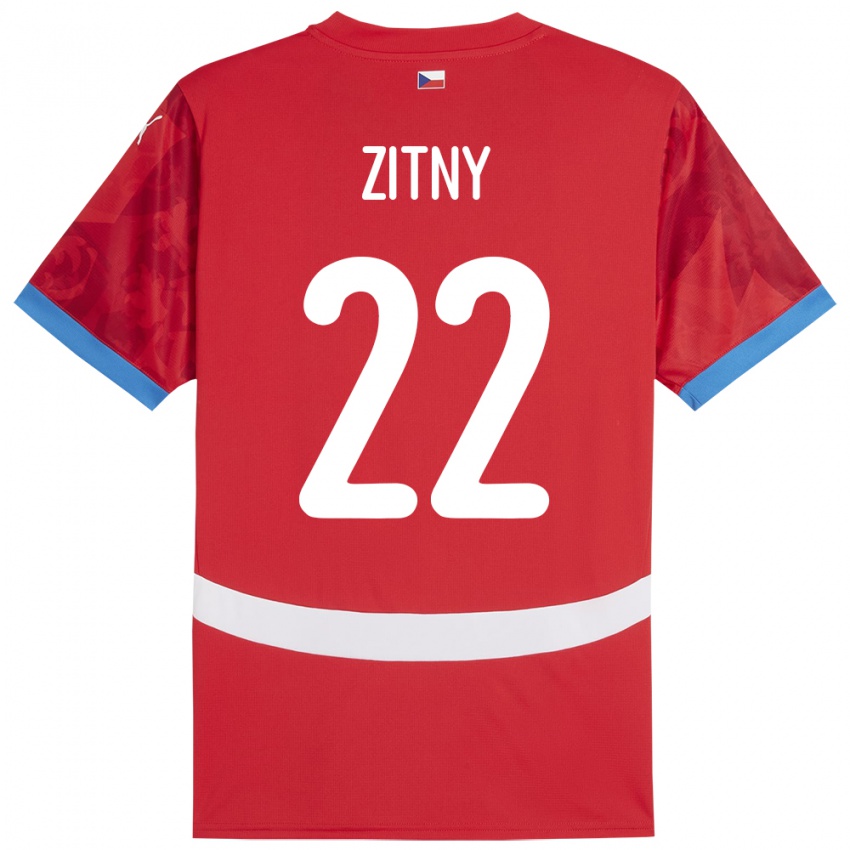 Criança Camisola República Checa Matej Zitny #22 Vermelho Principal 24-26 Camisa Brasil