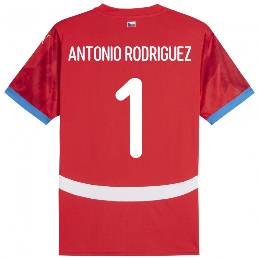 Criança Camisola República Checa Pedro Antonio Rodriguez #1 Vermelho Principal 24-26 Camisa Brasil