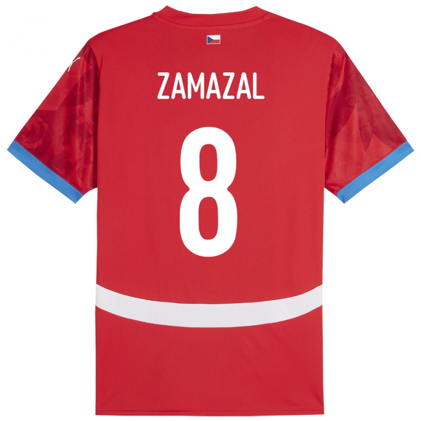 Criança Camisola República Checa Denis Zamazal #8 Vermelho Principal 24-26 Camisa Brasil