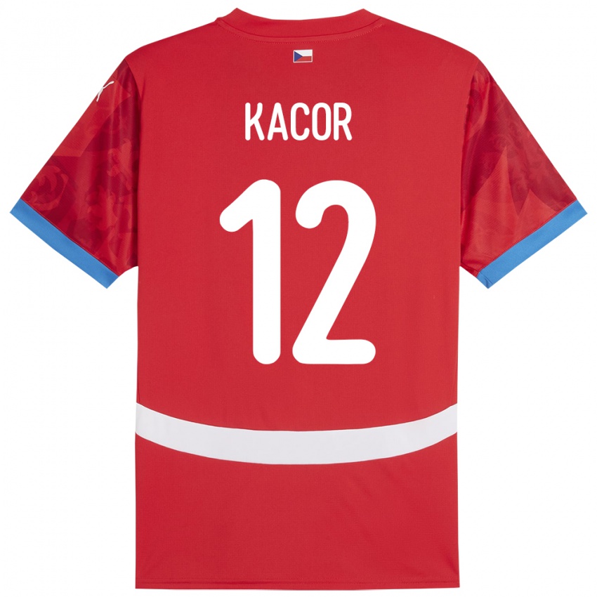 Criança Camisola República Checa Pavel Kacor #12 Vermelho Principal 24-26 Camisa Brasil