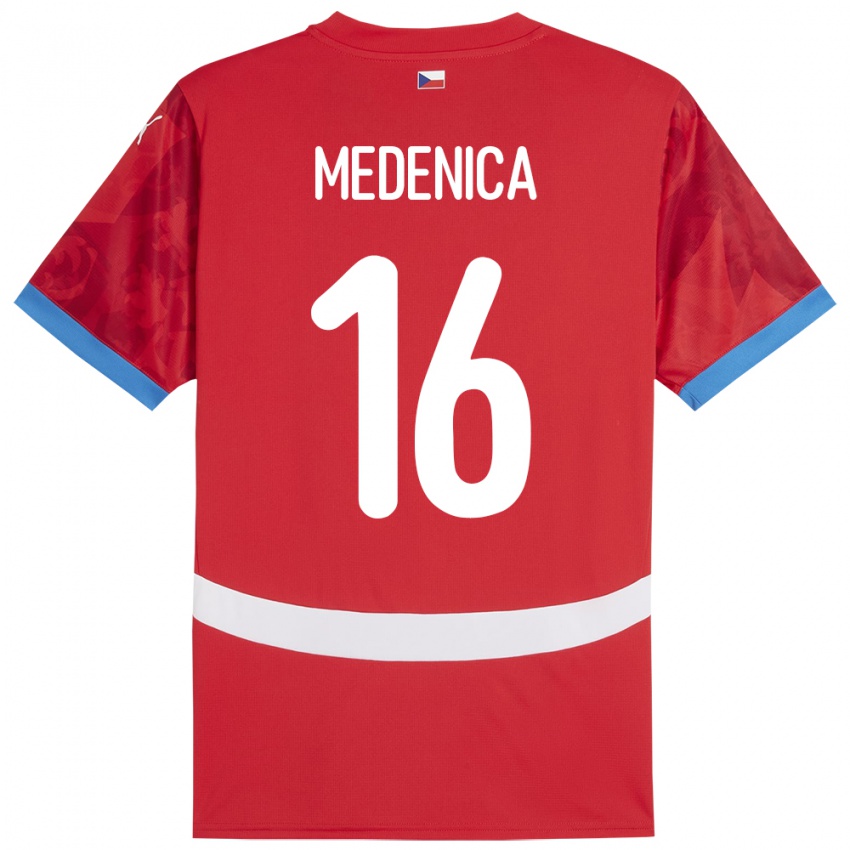 Criança Camisola República Checa Djordjije Medenica #16 Vermelho Principal 24-26 Camisa Brasil