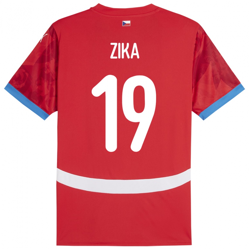 Criança Camisola República Checa Petr Zika #19 Vermelho Principal 24-26 Camisa Brasil